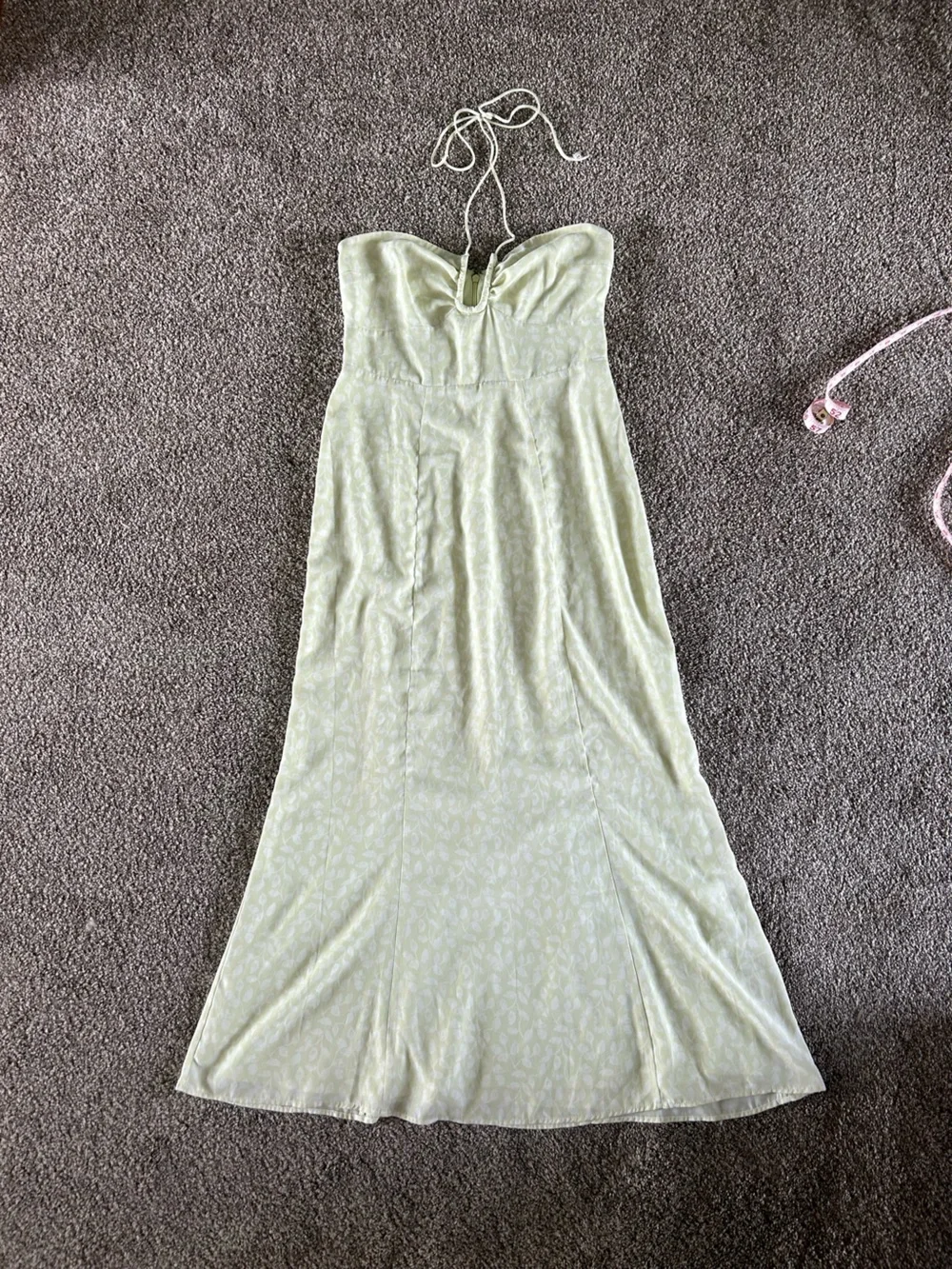 [Abercrombie & Fitch] Light Green Leaf Print Halter Dress